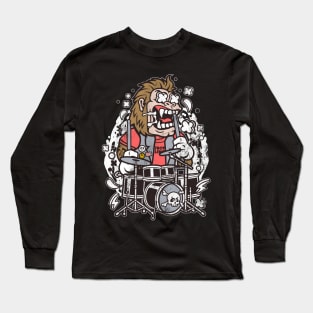 Gorilla Drums Destroyer of Silence Drummer Distressed Long Sleeve T-Shirt